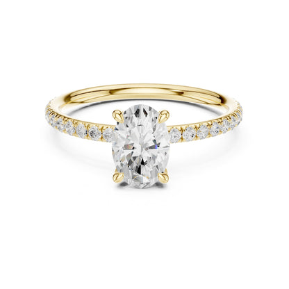 Oval Pave Lab Grown Diamond Engagement Ring