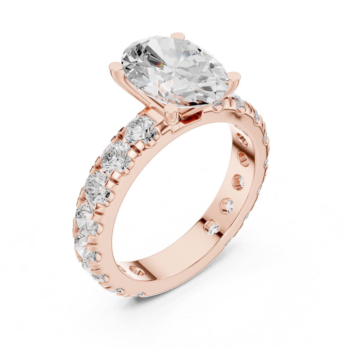 Oval Pave Lab Grown Diamond Engagement Ring