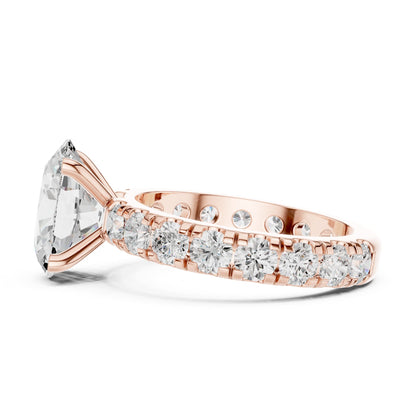 Oval Pave Lab Grown Diamond Engagement Ring