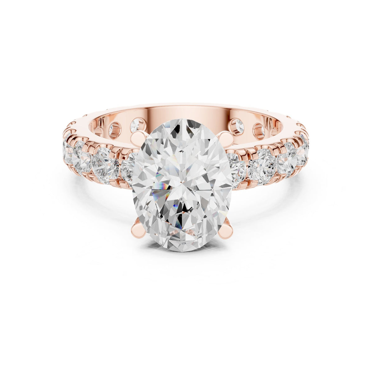 Oval Pave Lab Grown Diamond Engagement Ring