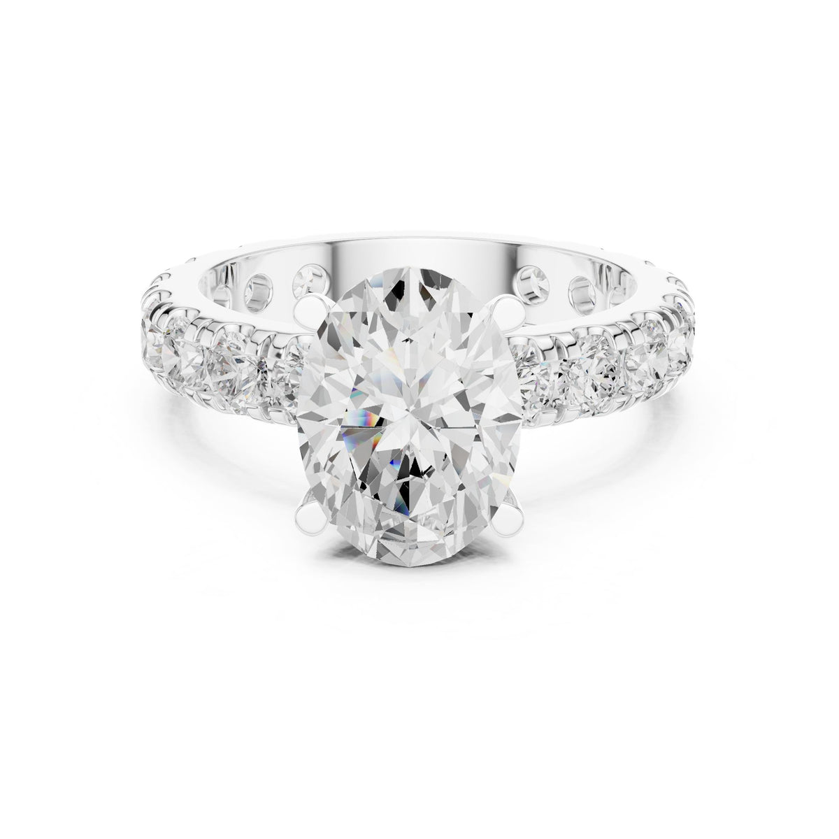 Oval Pave Lab Grown Diamond Engagement Ring