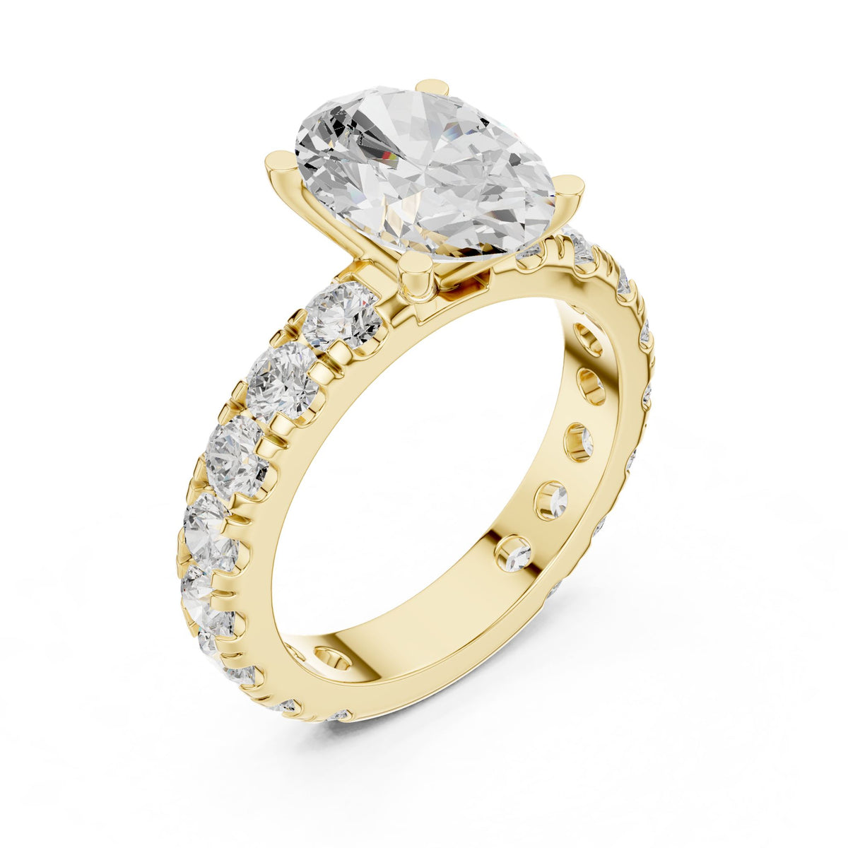 Oval Pave Lab Grown Diamond Engagement Ring