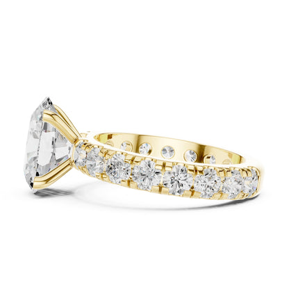 Oval Pave Lab Grown Diamond Engagement Ring