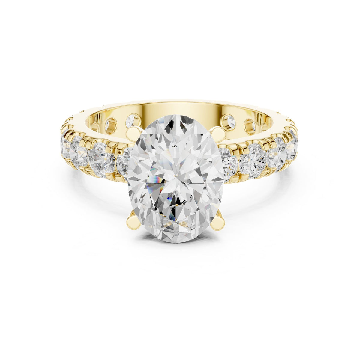 Oval Pave Lab Grown Diamond Engagement Ring