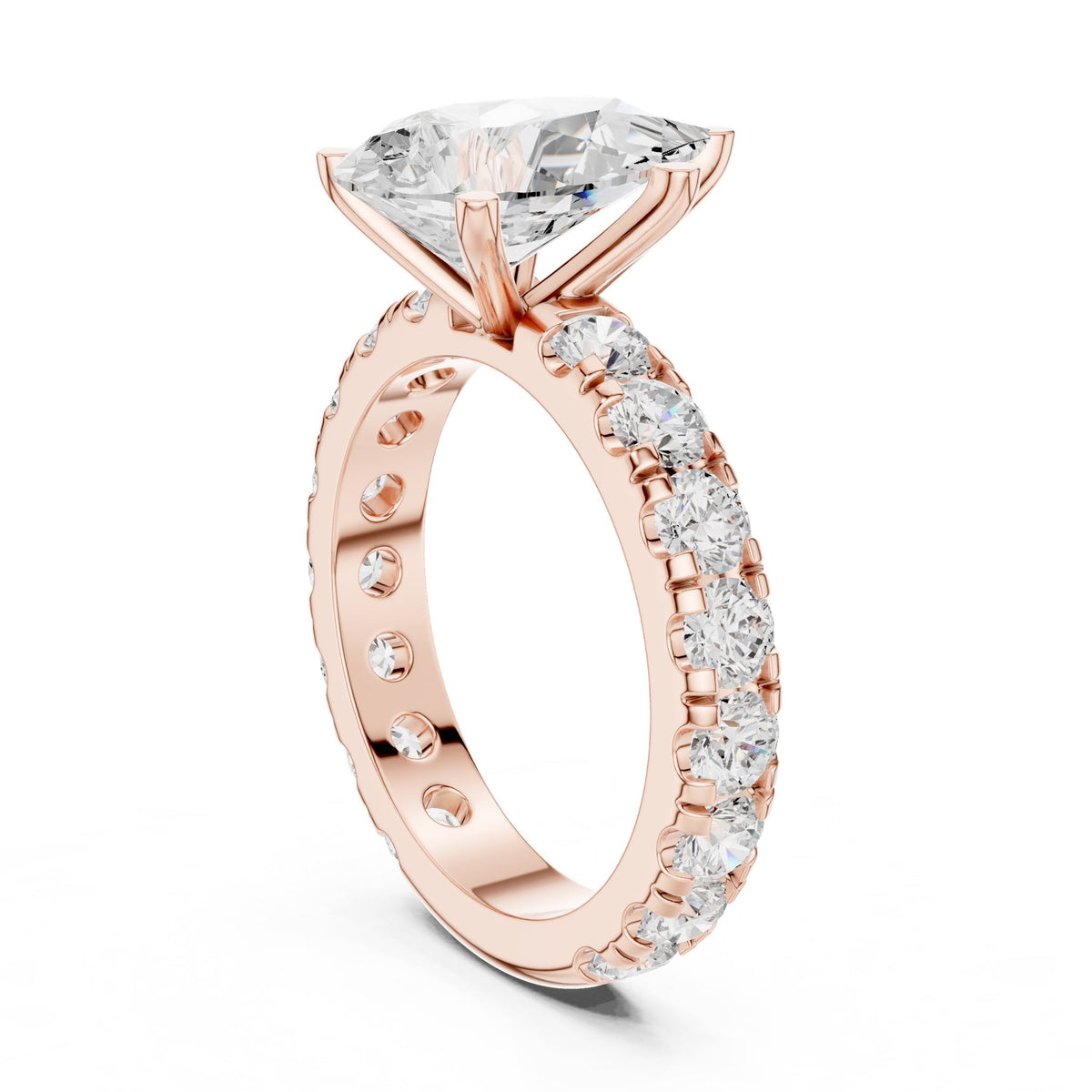 Oval Pave Lab Grown Diamond Engagement Ring