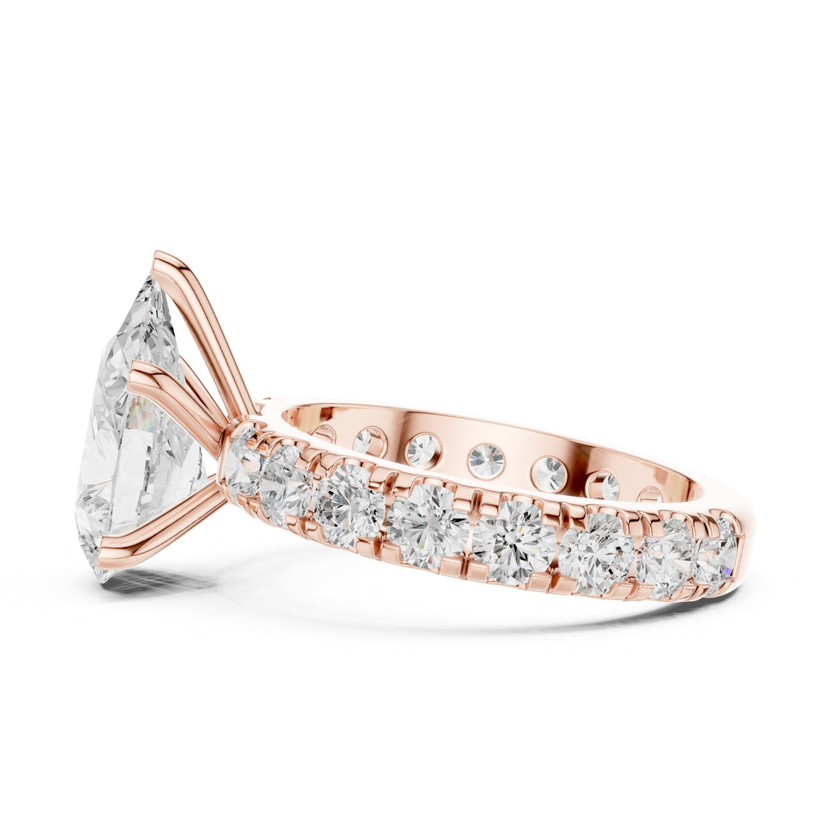 Oval Pave Lab Grown Diamond Engagement Ring
