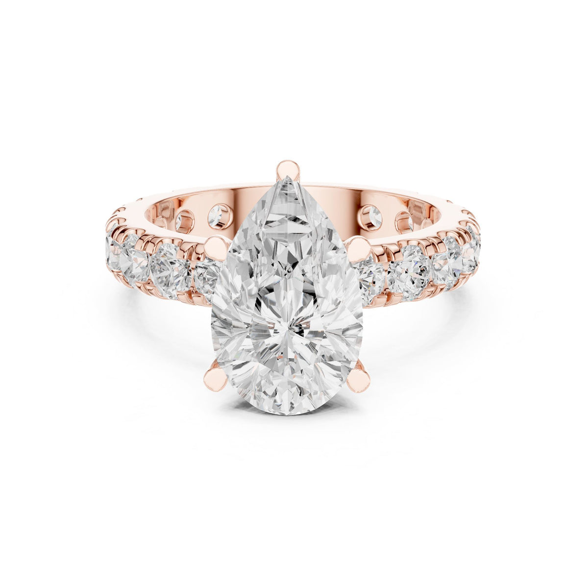 Oval Pave Lab Grown Diamond Engagement Ring