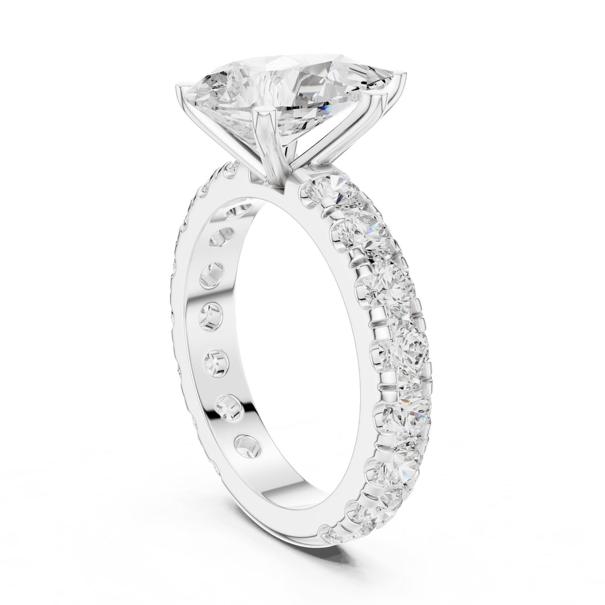 Oval Pave Lab Grown Diamond Engagement Ring