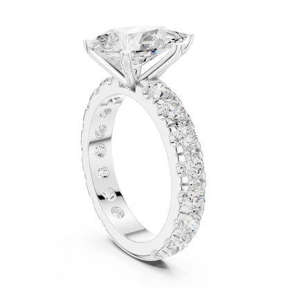 Oval Pave Lab Grown Diamond Engagement Ring