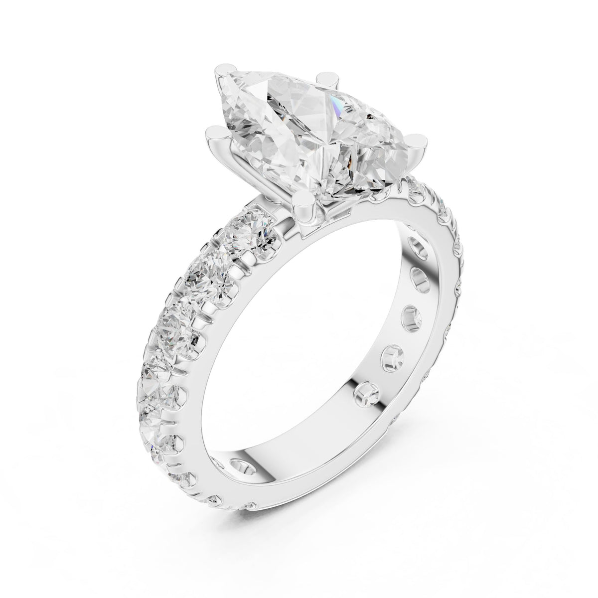 Oval Pave Lab Grown Diamond Engagement Ring