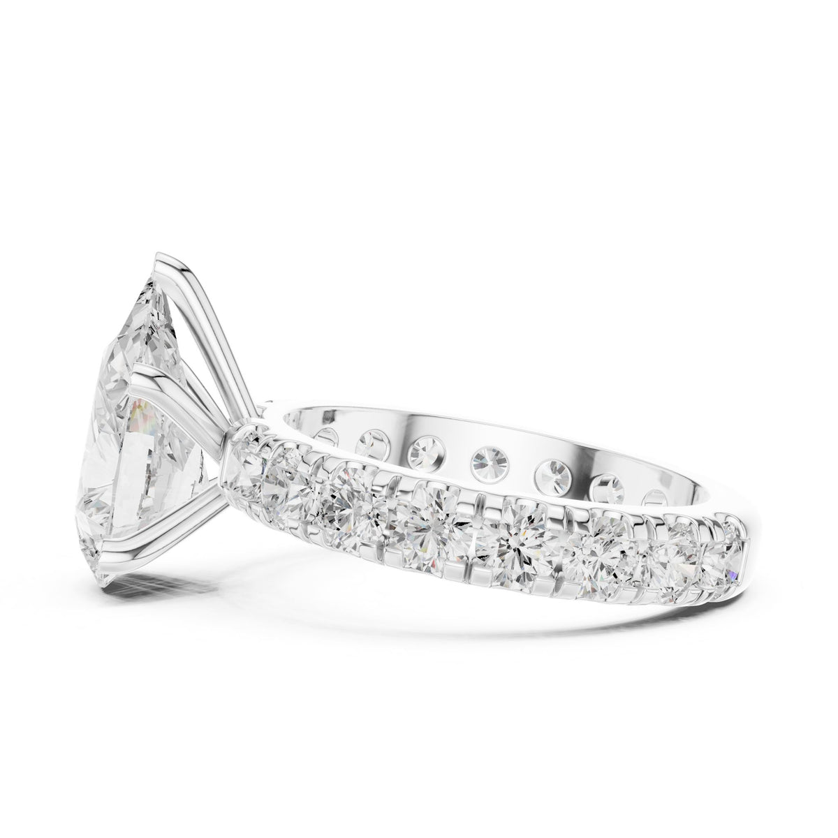 Oval Pave Lab Grown Diamond Engagement Ring