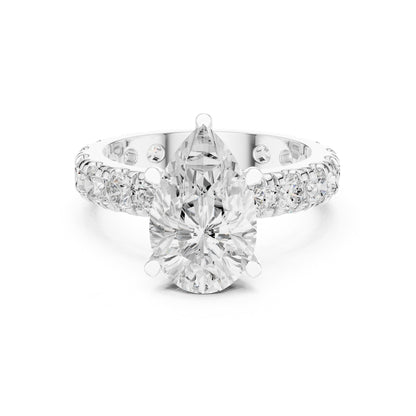 Oval Pave Lab Grown Diamond Engagement Ring