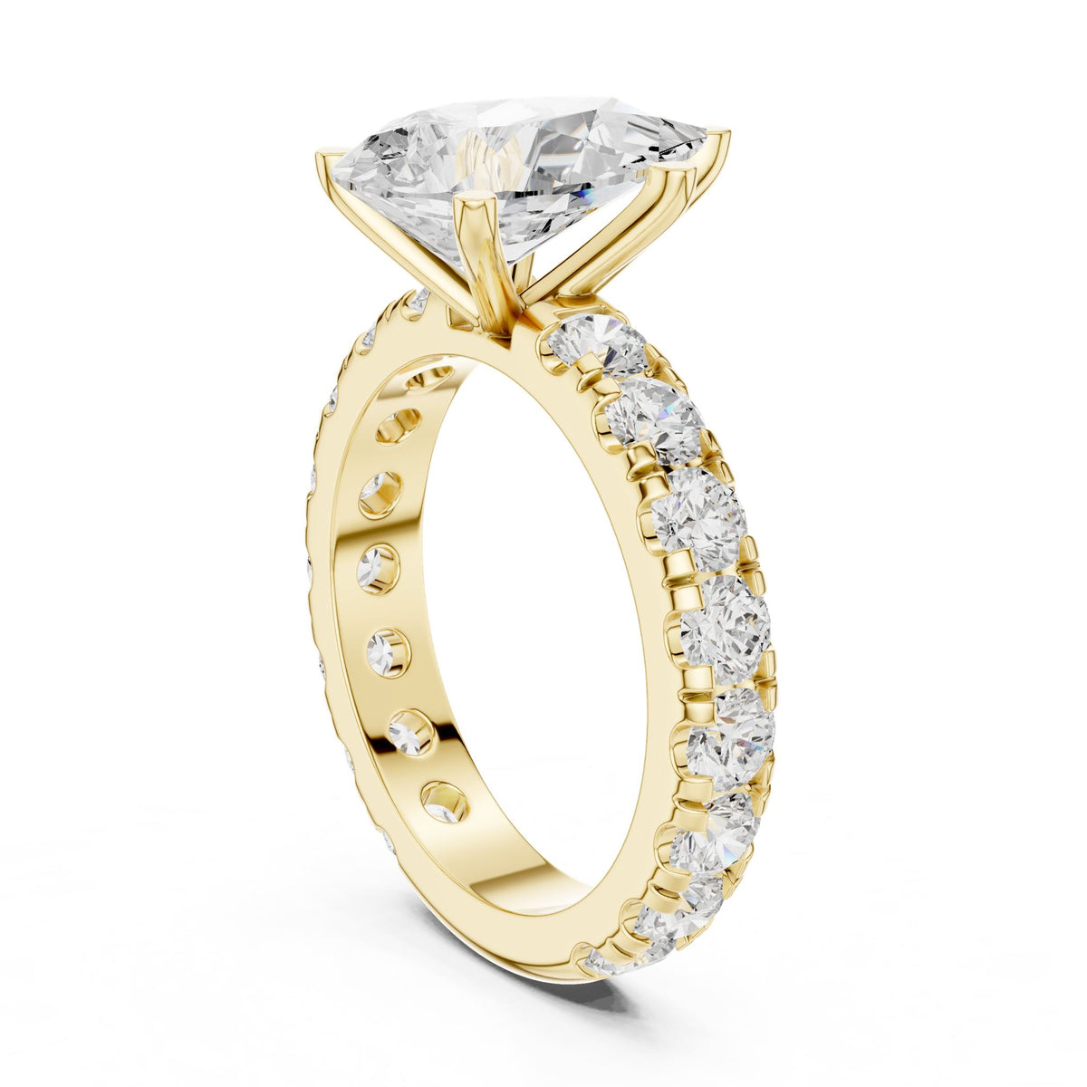 Oval Pave Lab Grown Diamond Engagement Ring