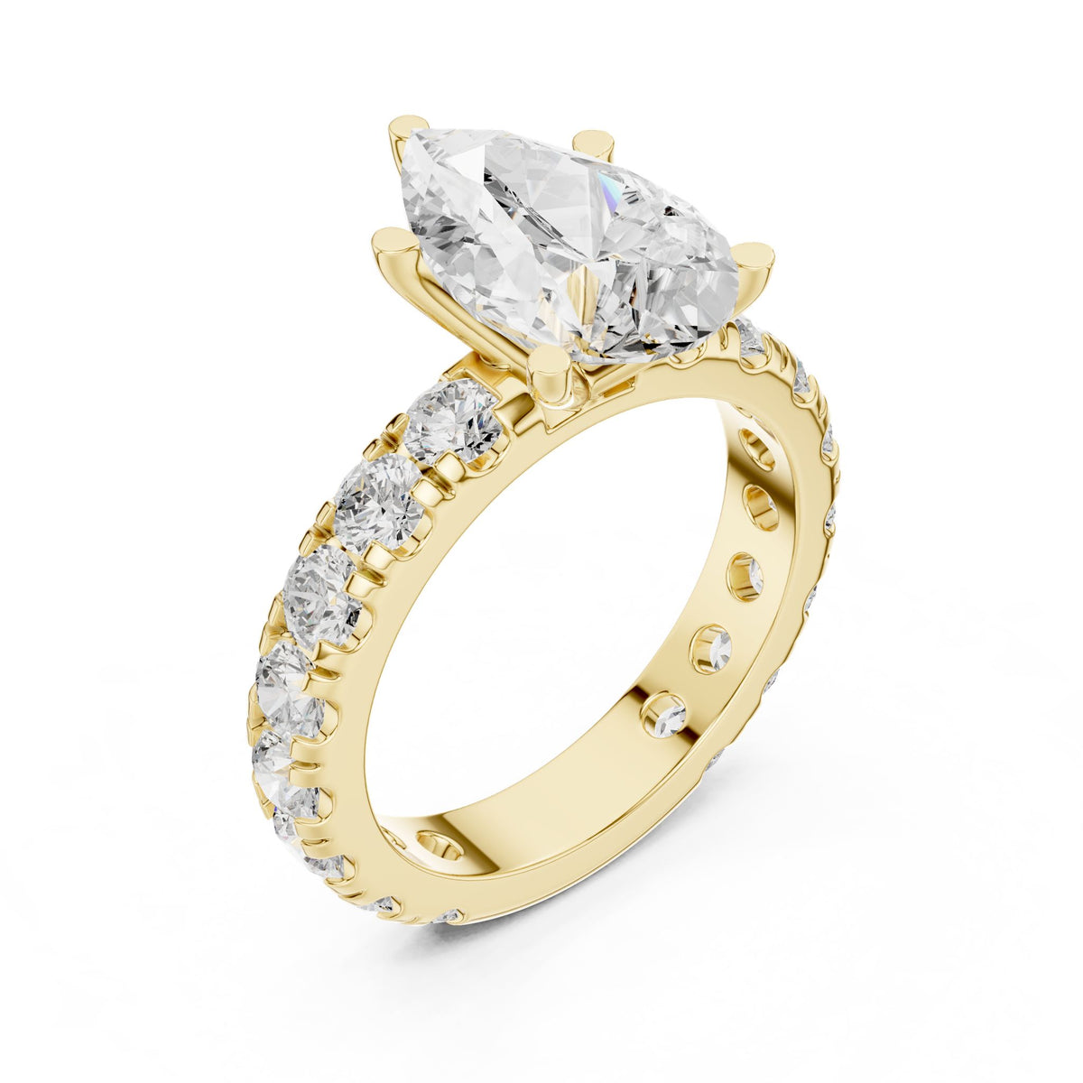 Oval Pave Lab Grown Diamond Engagement Ring