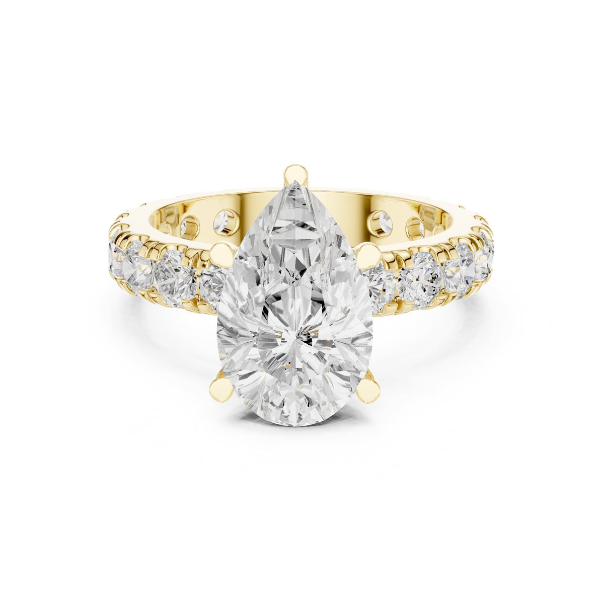 Oval Pave Lab Grown Diamond Engagement Ring