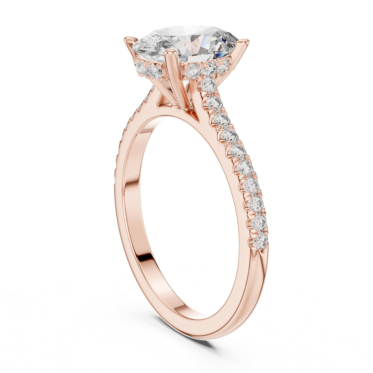 Oval Pave Lab Grown Diamond Engagement Ring