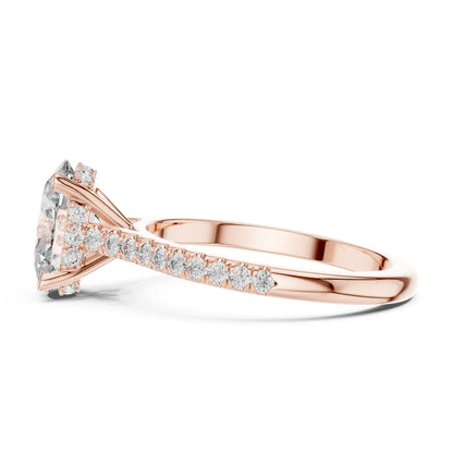 Oval Pave Lab Grown Diamond Engagement Ring