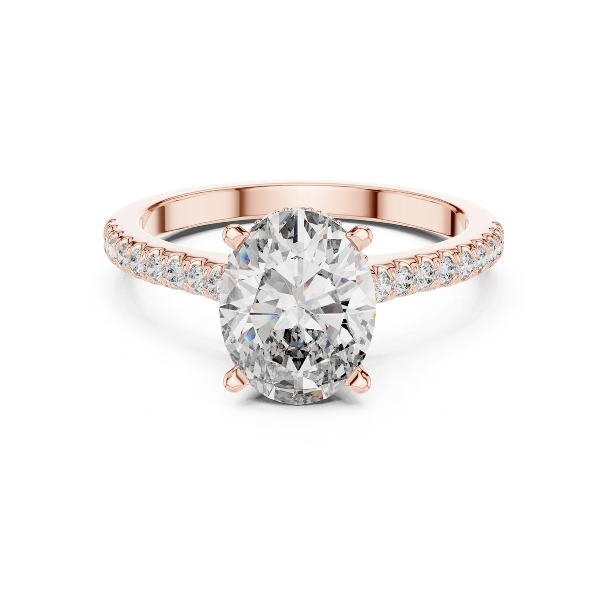 Oval Pave Lab Grown Diamond Engagement Ring