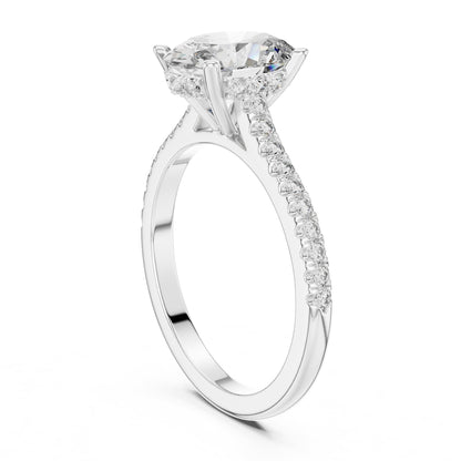 Oval Pave Lab Grown Diamond Engagement Ring