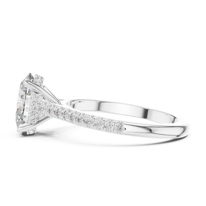 Oval Pave Lab Grown Diamond Engagement Ring