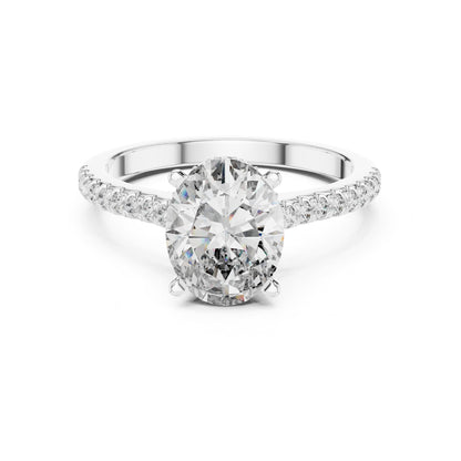 Oval Pave Lab Grown Diamond Engagement Ring
