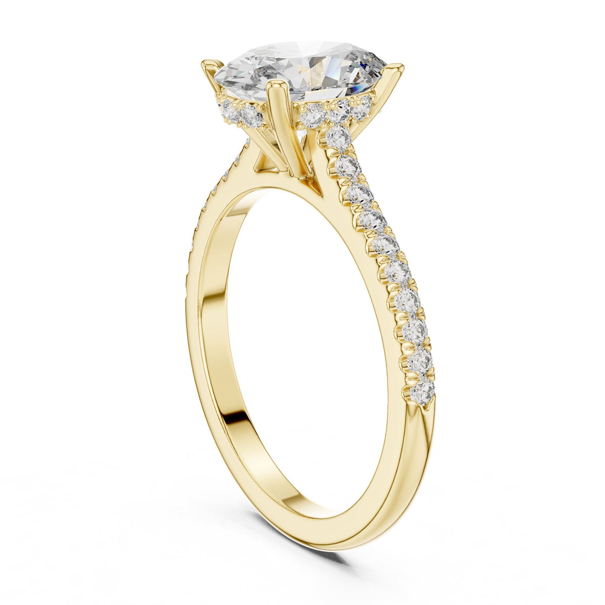 Oval Pave Lab Grown Diamond Engagement Ring