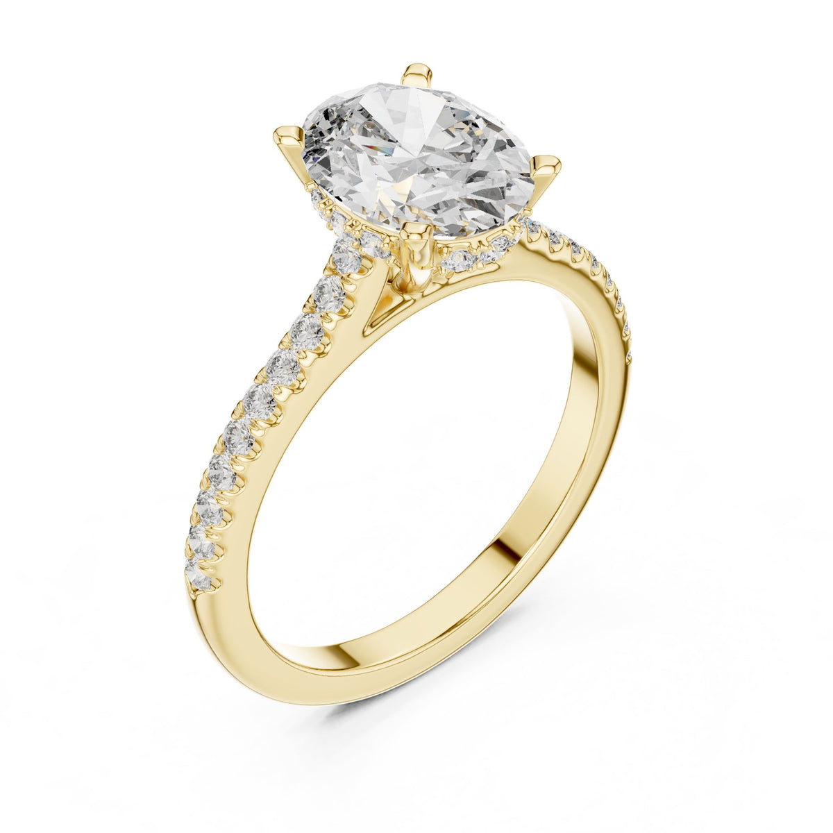 Oval Pave Lab Grown Diamond Engagement Ring