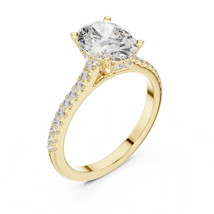 Oval Pave Lab Grown Diamond Engagement Ring
