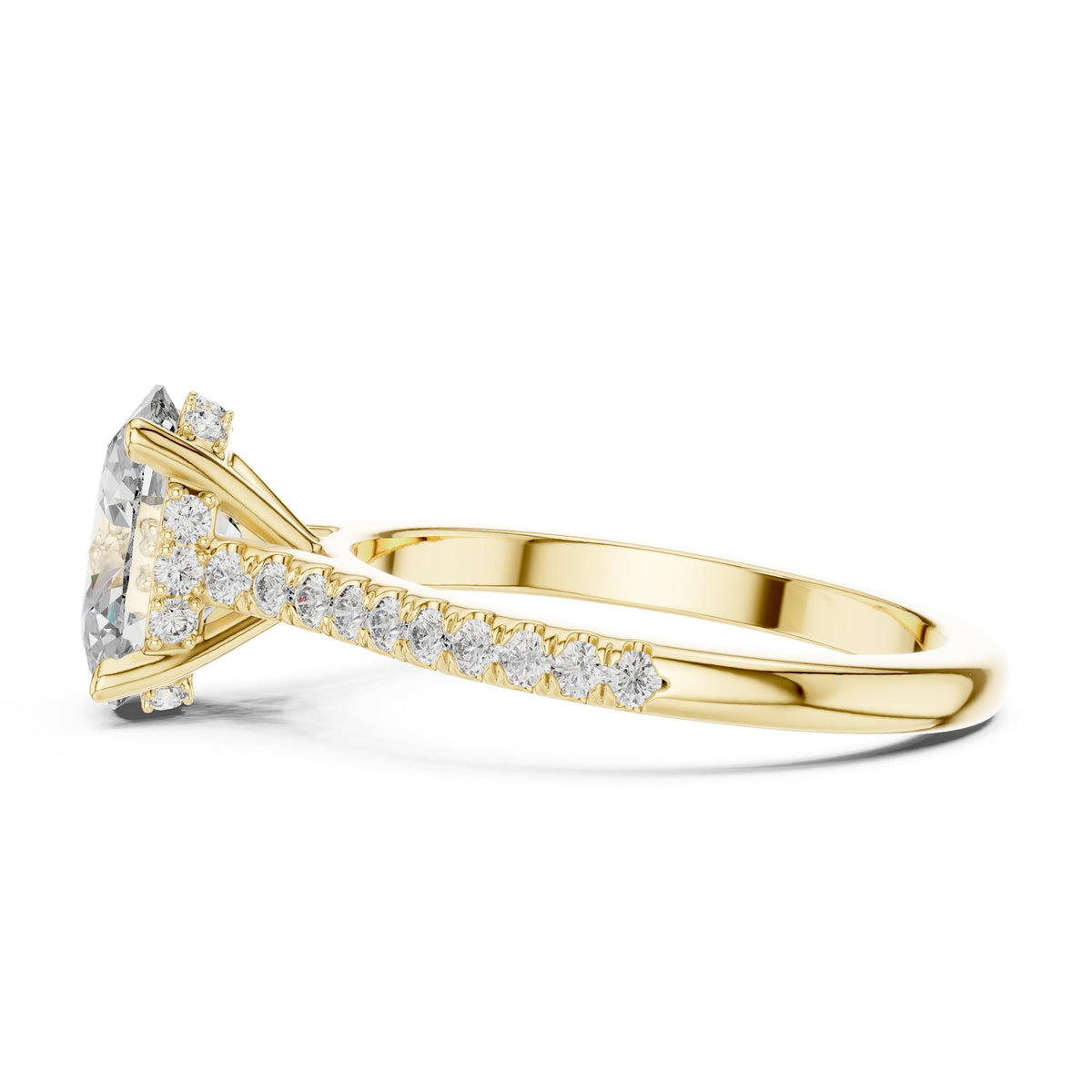 Oval Pave Lab Grown Diamond Engagement Ring
