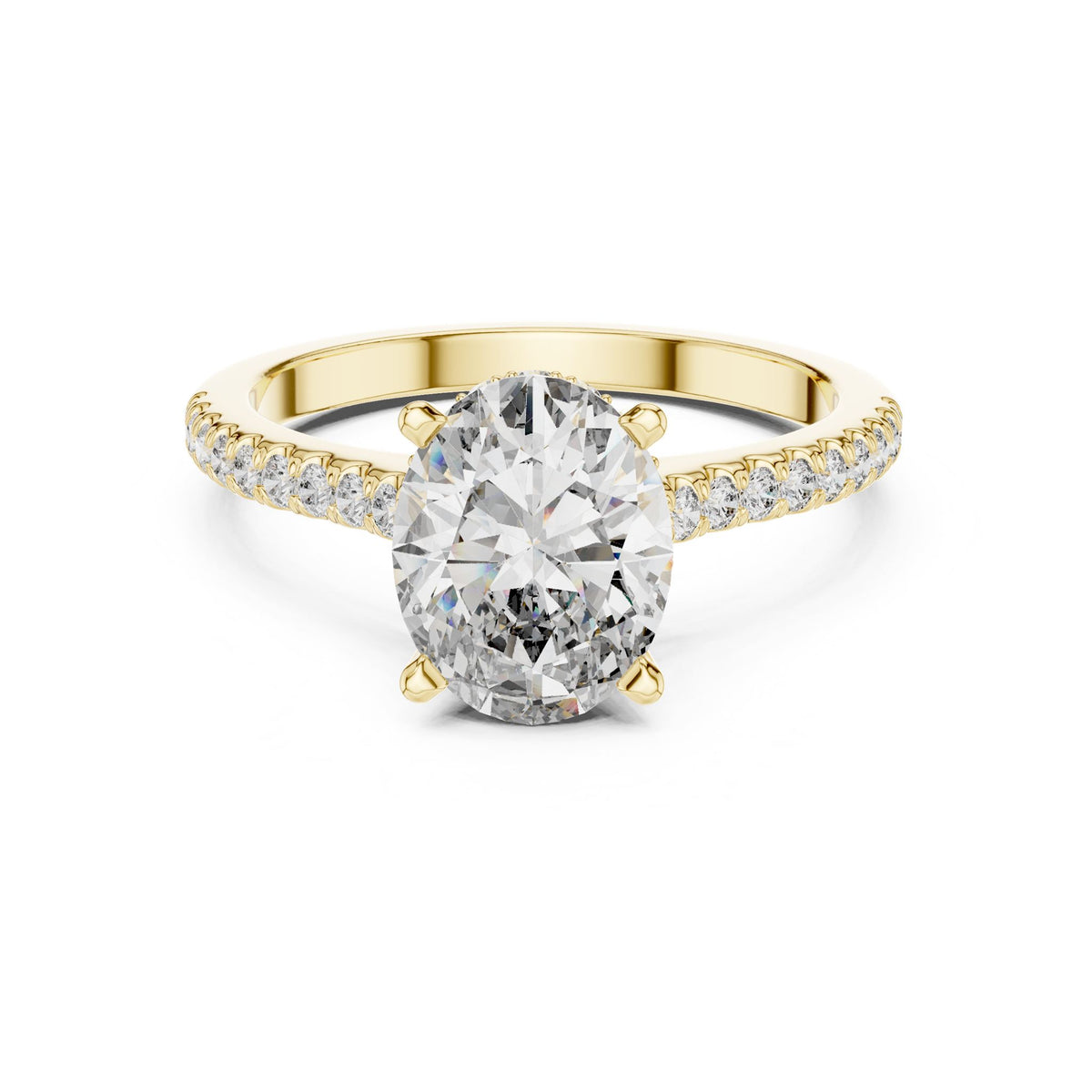 Oval Pave Lab Grown Diamond Engagement Ring