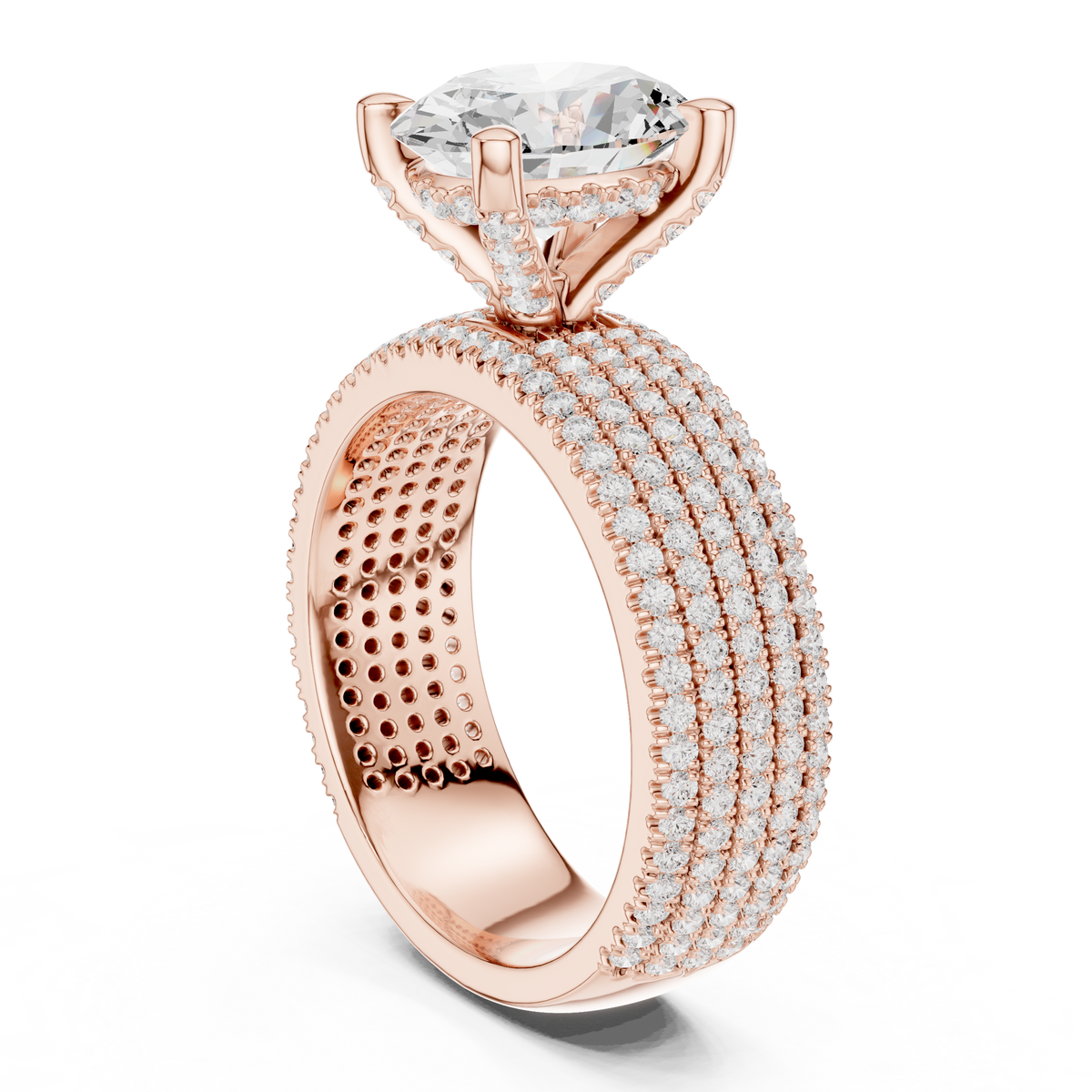 Oval Pave Lab Grown Diamond Engagement Ring