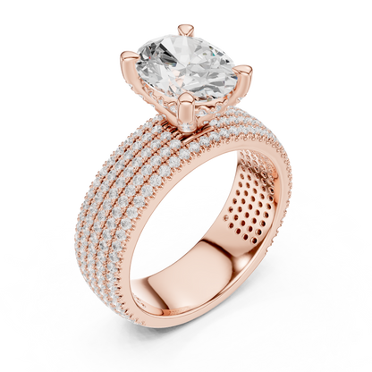 Oval Pave Lab Grown Diamond Engagement Ring