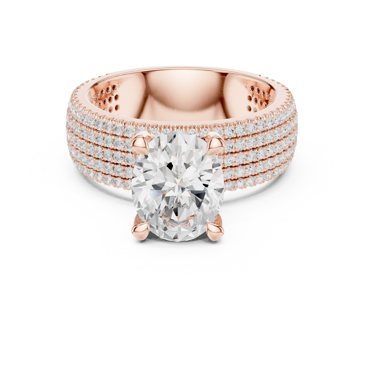 Oval Pave Lab Grown Diamond Engagement Ring