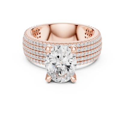 Oval Pave Lab Grown Diamond Engagement Ring