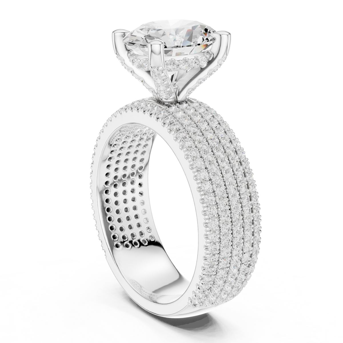 Oval Pave Lab Grown Diamond Engagement Ring