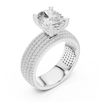 Oval Pave Lab Grown Diamond Engagement Ring
