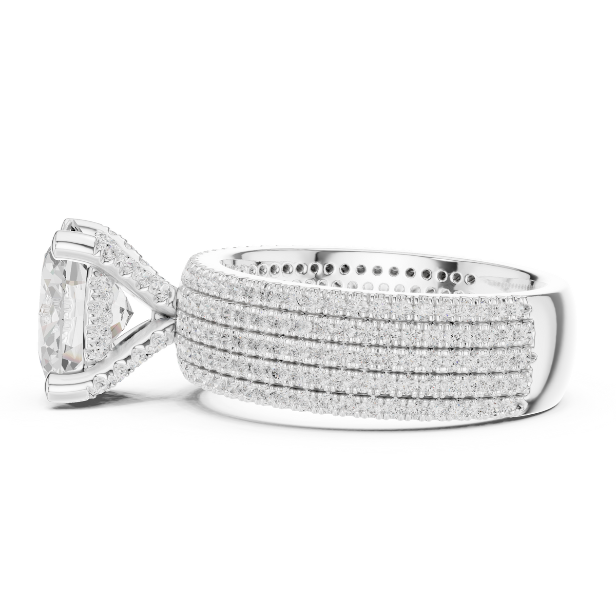 Oval Pave Lab Grown Diamond Engagement Ring