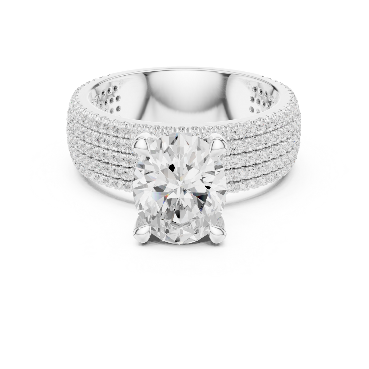 Oval Pave Lab Grown Diamond Engagement Ring
