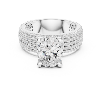 Oval Pave Lab Grown Diamond Engagement Ring