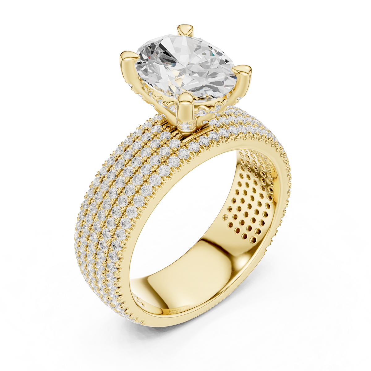 Oval Pave Lab Grown Diamond Engagement Ring