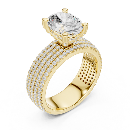 Oval Pave Lab Grown Diamond Engagement Ring
