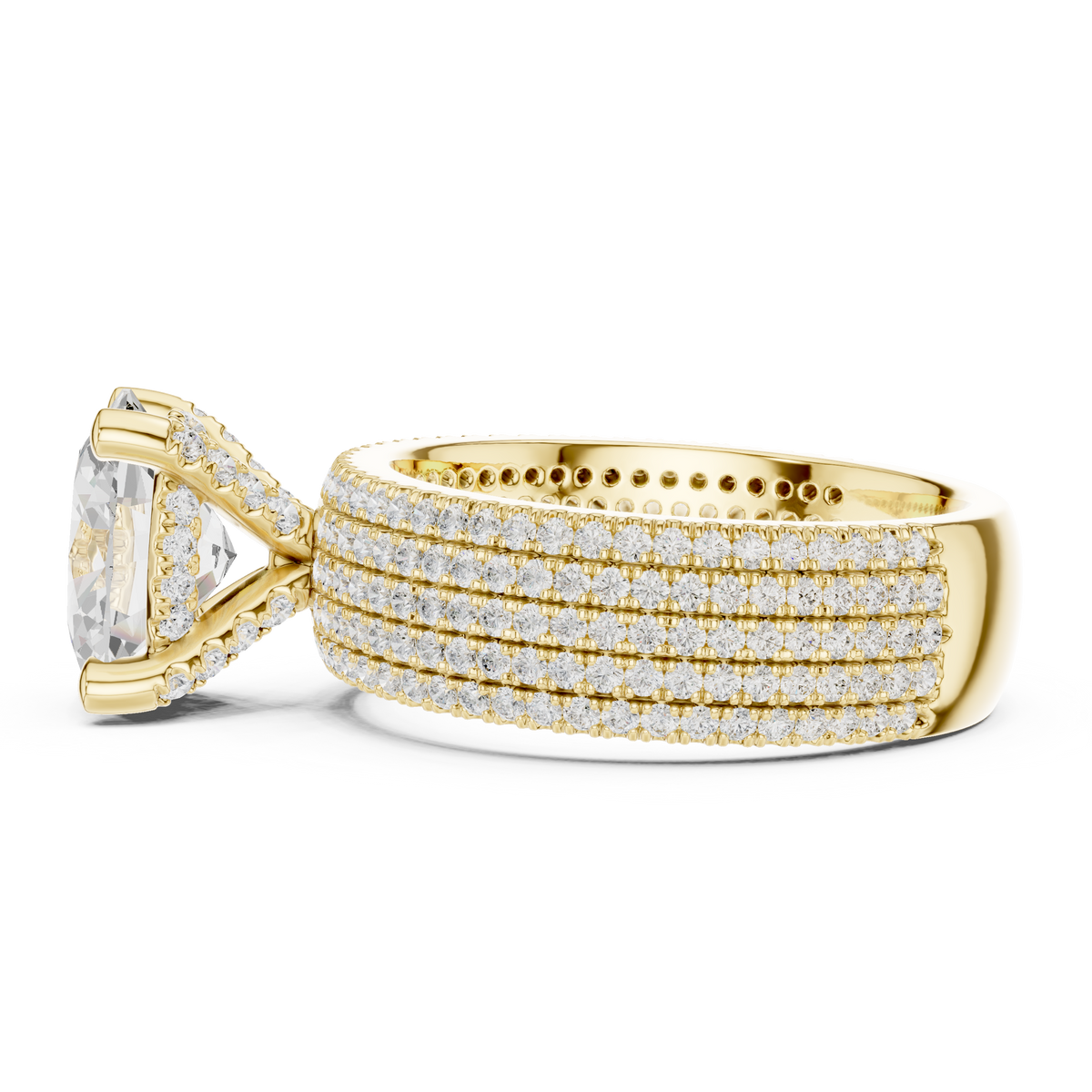 Oval Pave Lab Grown Diamond Engagement Ring