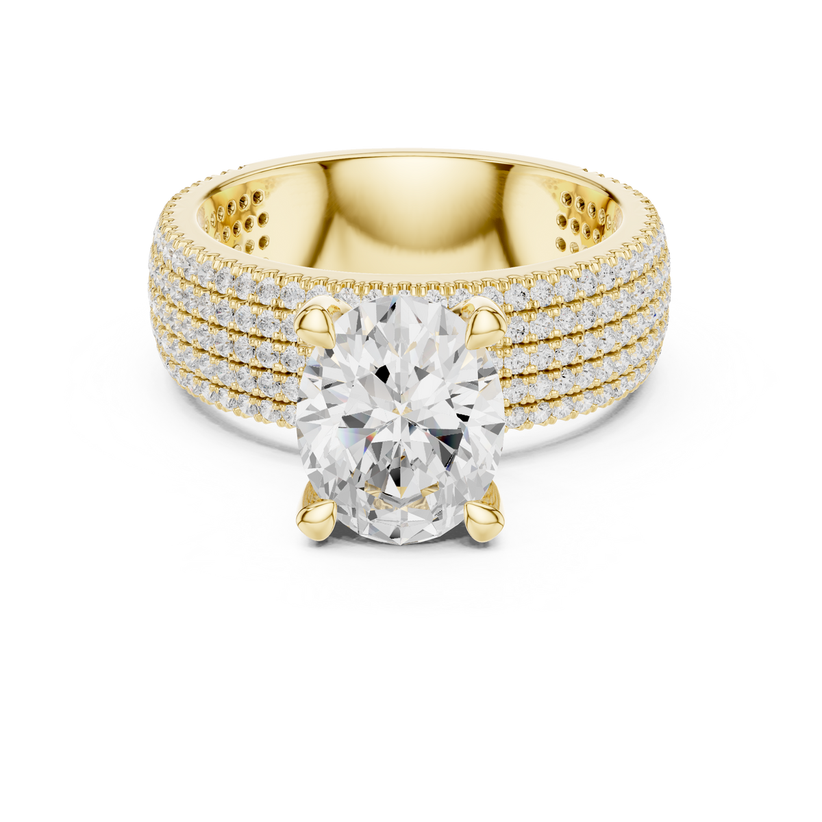 Oval Pave Lab Grown Diamond Engagement Ring