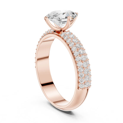Oval Pave Lab Grown Diamond Engagement Ring
