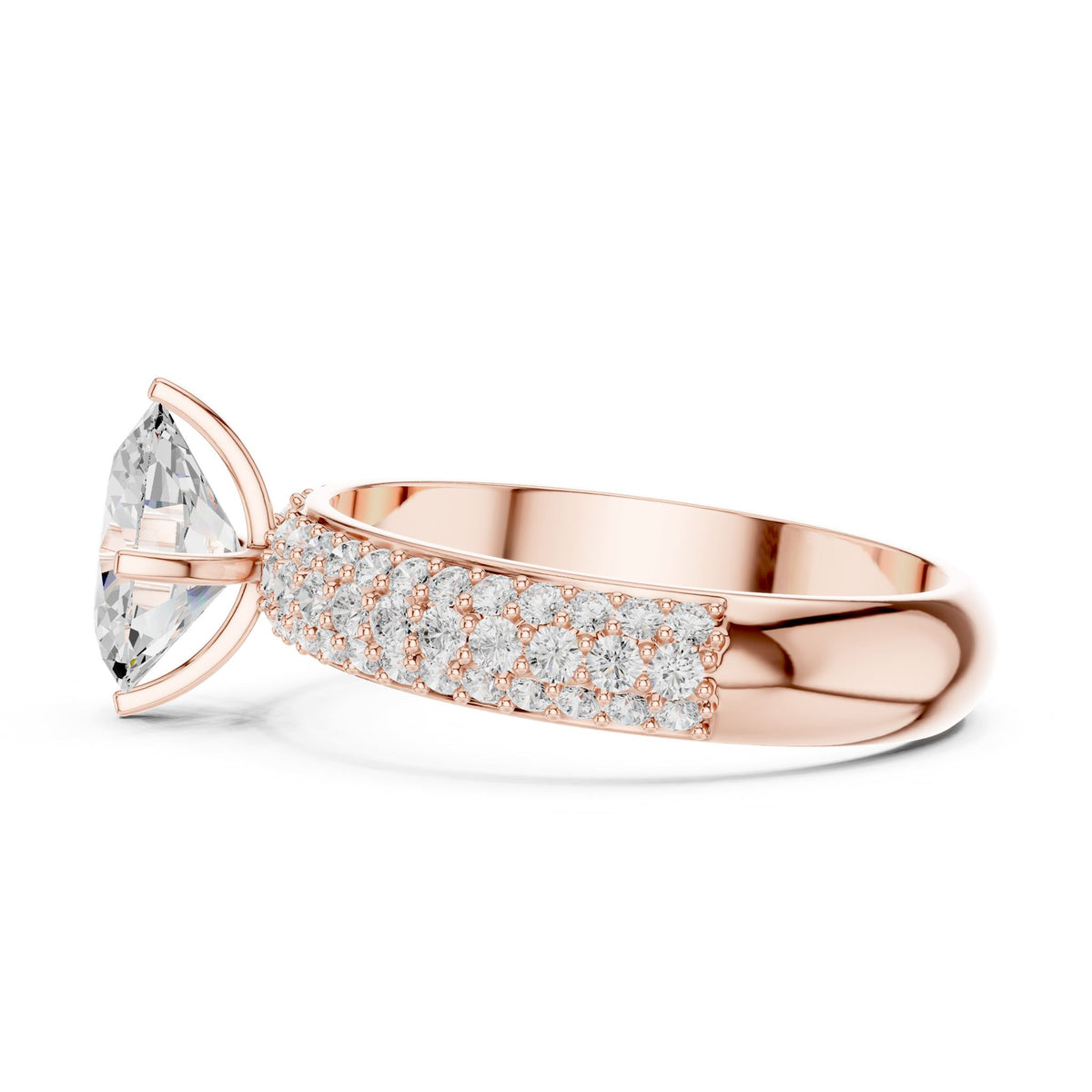 Oval Pave Lab Grown Diamond Engagement Ring