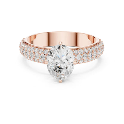Oval Pave Lab Grown Diamond Engagement Ring