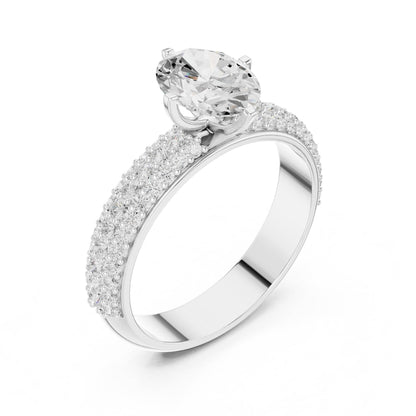 Oval Pave Lab Grown Diamond Engagement Ring