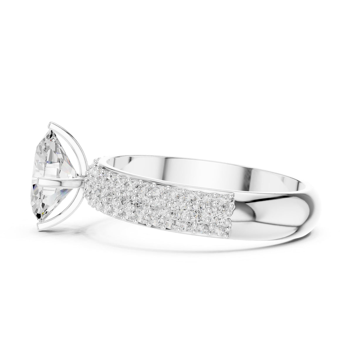 Oval Pave Lab Grown Diamond Engagement Ring