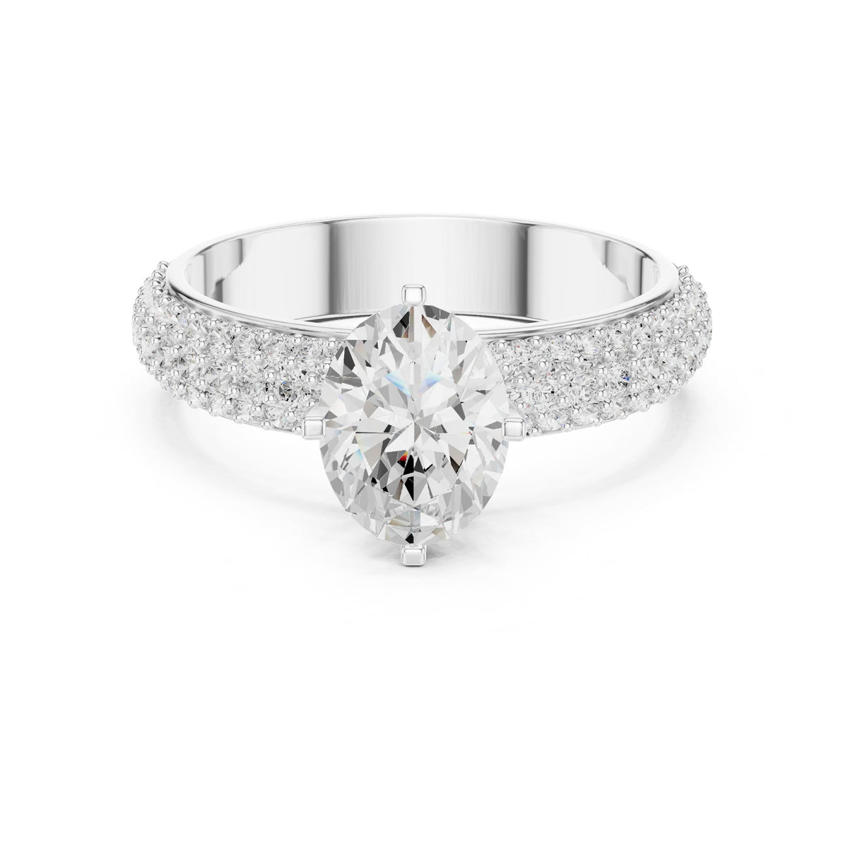 Oval Pave Lab Grown Diamond Engagement Ring