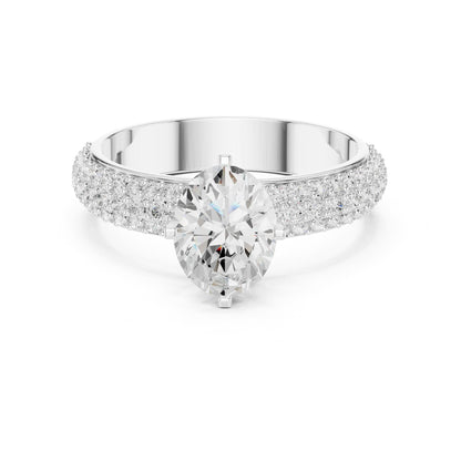 Oval Pave Lab Grown Diamond Engagement Ring